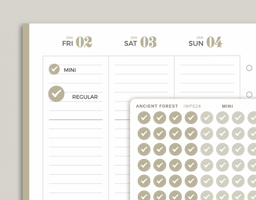 Checkmark Bullet Journal Circle Planner Stickers for inkWELL Press IWPS24