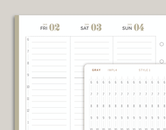 Time Strip Planner Stickers for inkWELL Press Planners IWPL4