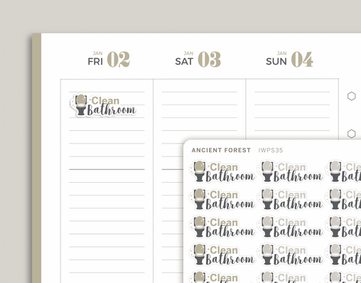 Clean Bathroom Text Planner Stickers for inkWELL Press Planners IWPS35