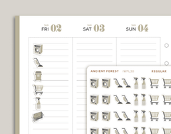 Cleaning/Chore Sampler Icon Planner Stickers for inkWELL Press IWPL30