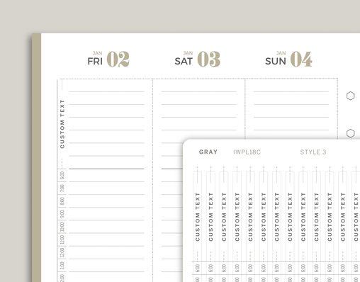 Time Strip Planner Stickers with CUSTOM Headers inkWELL Press Planners IWPL18C