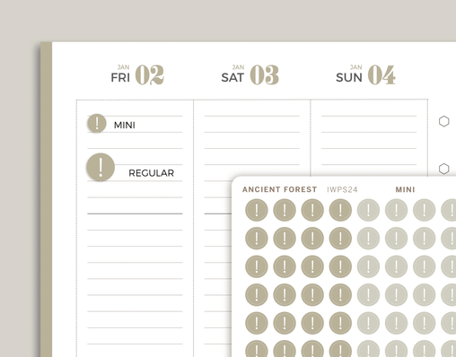 Exclamation Point Bullet Journal Circle Planner Stickers for inkWELL Press IWPS24