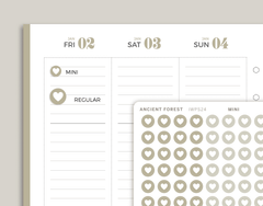 Heart Bullet Journal Circle Planner Stickers for inkWELL Press IWPS24