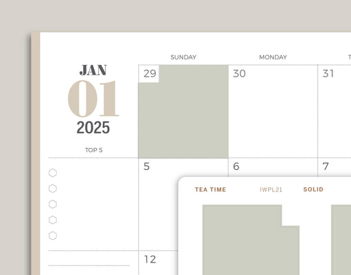 Monthly Box Planner Stickers for inkWELL Press Planners IWPL21