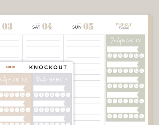 5 Habit Tracker Planner Stickers for inkWELL Press Planners IWPL25