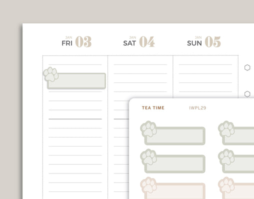 Pet Care Paw Planner Stickers for inkWELL Press Planners IWPL29