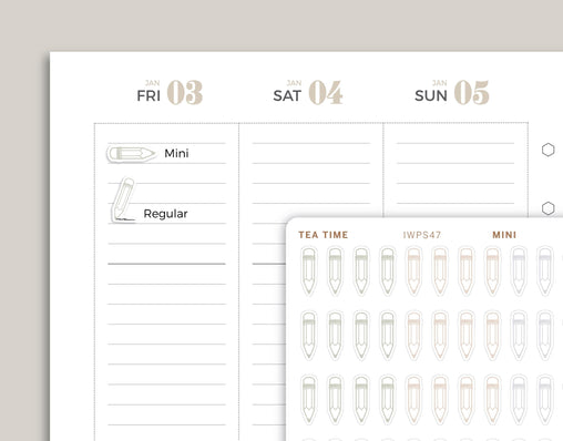 Pencil Icon Planner Stickers for inkWELL Press Planners IWPS47