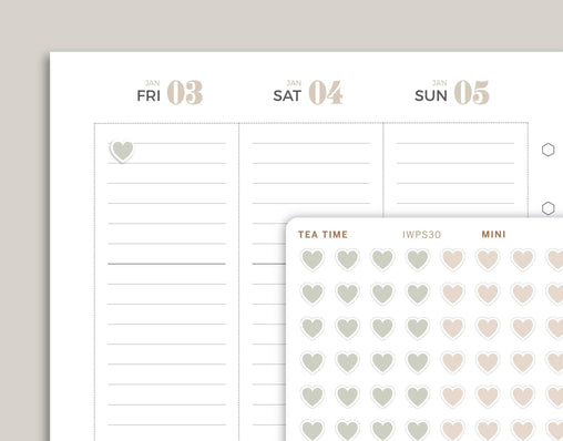 Heart Icon Planner Stickers for inkWELL Press IWPS30