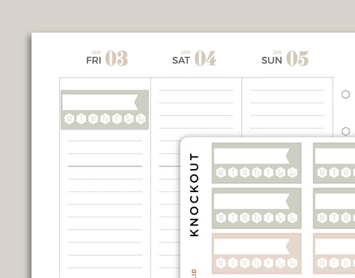 Daily Habit Tracker Planner Stickers for inkWELL Press Planners IWPL24