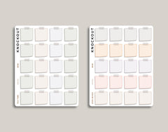 Sticky Note Box Planner Stickers for inkWELL Press Planners IWPS2 / IWPL6