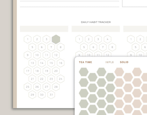 Habit Tracker Hexagons Stickers for inkWELL Press Planners IWPL8