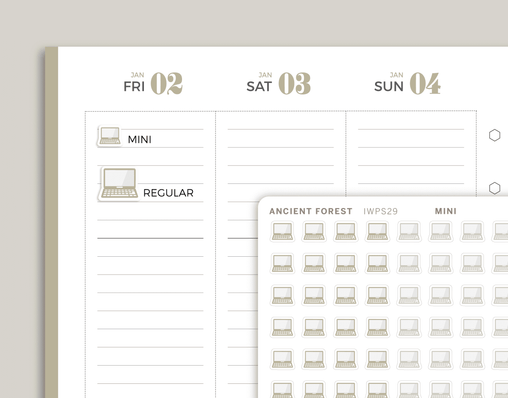 Laptop Planner Sticker for inkWELL Press Planners IWPS29