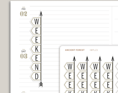 Outlined FLEX Weekend Banner Stickers for inkWELL Press Planners IWPL23