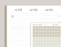 Outlined Mini Checkbox Square Stickers for inkWELL Press Planners IWPS9