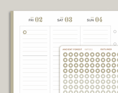 Outlined Mini Circle Stickers for inkWELL Press Planners IWPS53