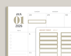 Outlined Monthly Label Planner Stickers for inkWELL Press Planners IWPL17