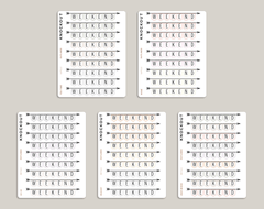 Outlined CLASSIC Weekend Banner Stickers for inkWELL Press Planners IWPS10