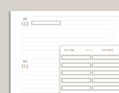 Outlined Single Line Box Stickers for inkWELL Press Planners IWPL10