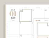 Outlined Monthly Box Planner Stickers for inkWELL Press Planners IWPL21