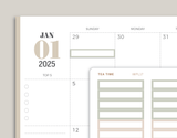 Outlined Monthly Label Planner Stickers for inkWELL Press Planners IWPL17