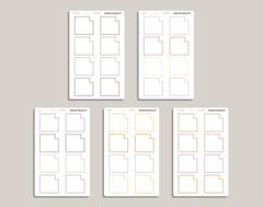 Outlined Monthly Box Planner Stickers for inkWELL Press Planners IWPL21