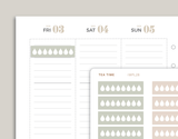 Outlined Daily Hydration Tracker Planner Stickers for inkWELL Press Planners IWPL28