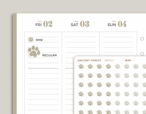 Paw Icon Stickers for inkWELL Press Planners IWPS17