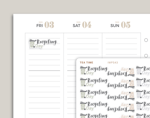 Recycling Day Icon Planner Sticker for inkWELL Press Planners IWPS43