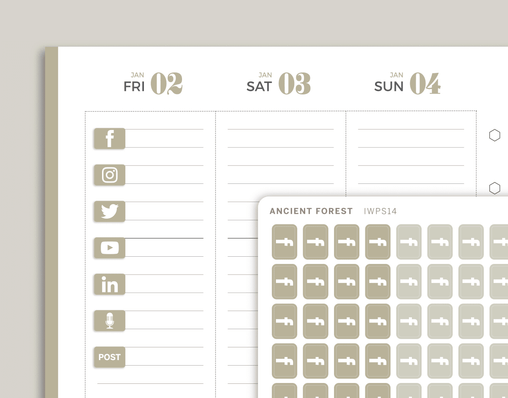Social Media Icon Planner Stickers for inkWELL Press IWPS14