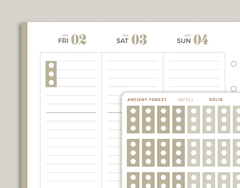 Solid 3 Hexagon Checklist Planner Stickers for inkWELL Press Planners IWPS13