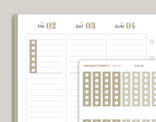 Solid 6 Hexagon Checklist Planner Stickers for inkWELL Press Planners IWPL16