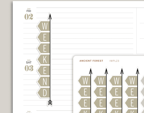 Solid FLEX Weekend Banner Stickers for inkWELL Press Planners IWPL23