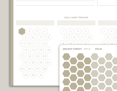 Solid Habit Tracker Hexagons Stickers for inkWELL Press Planners IWPL8