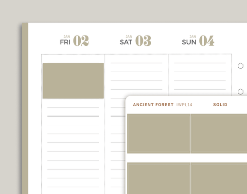 Solid Half Box Stickers for inkWELL Press Planners IWPL14