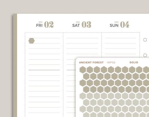 Solid Mini Hexagons Stickers for inkWELL Press Planners IWPS8