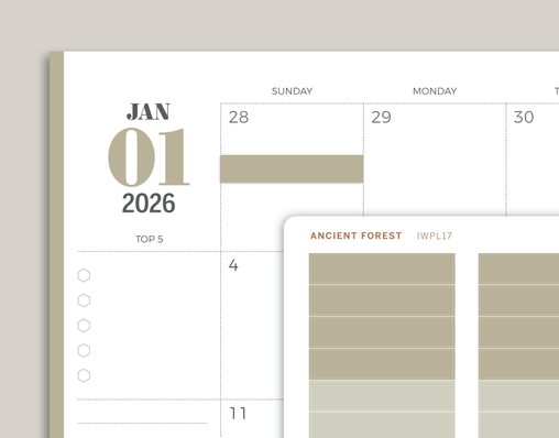 Solid Monthly Label Planner Stickers for inkWELL Press Planners IWPL17