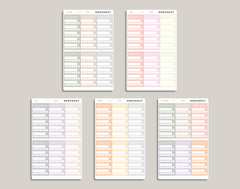 Solid 5 Habit Tracker Planner Stickers for inkWELL Press Planners IWPL25