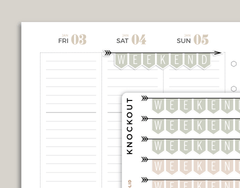 Solid CLASSIC Weekend Banner Stickers for inkWELL Press Planners IWPS10