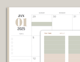 Solid Monthly Label Planner Stickers for inkWELL Press Planners IWPL17