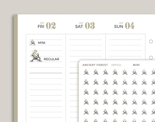 Stationary Bike Icon Planner Stickers for Inkwell Press Planners IWPS21