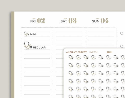 Doctor/Stethoscope Icon Planner Stickers for inkWELL Press Planners IWPS31