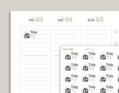 Tidy Up Planner Stickers for inkWELL Press Planners IWPS33