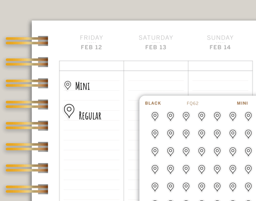 Transparent Location Pin Icon Planner Stickers FQ62