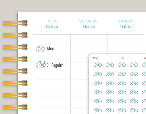 Bicycle Icon Planner Stickers for MakseLife Planner cover