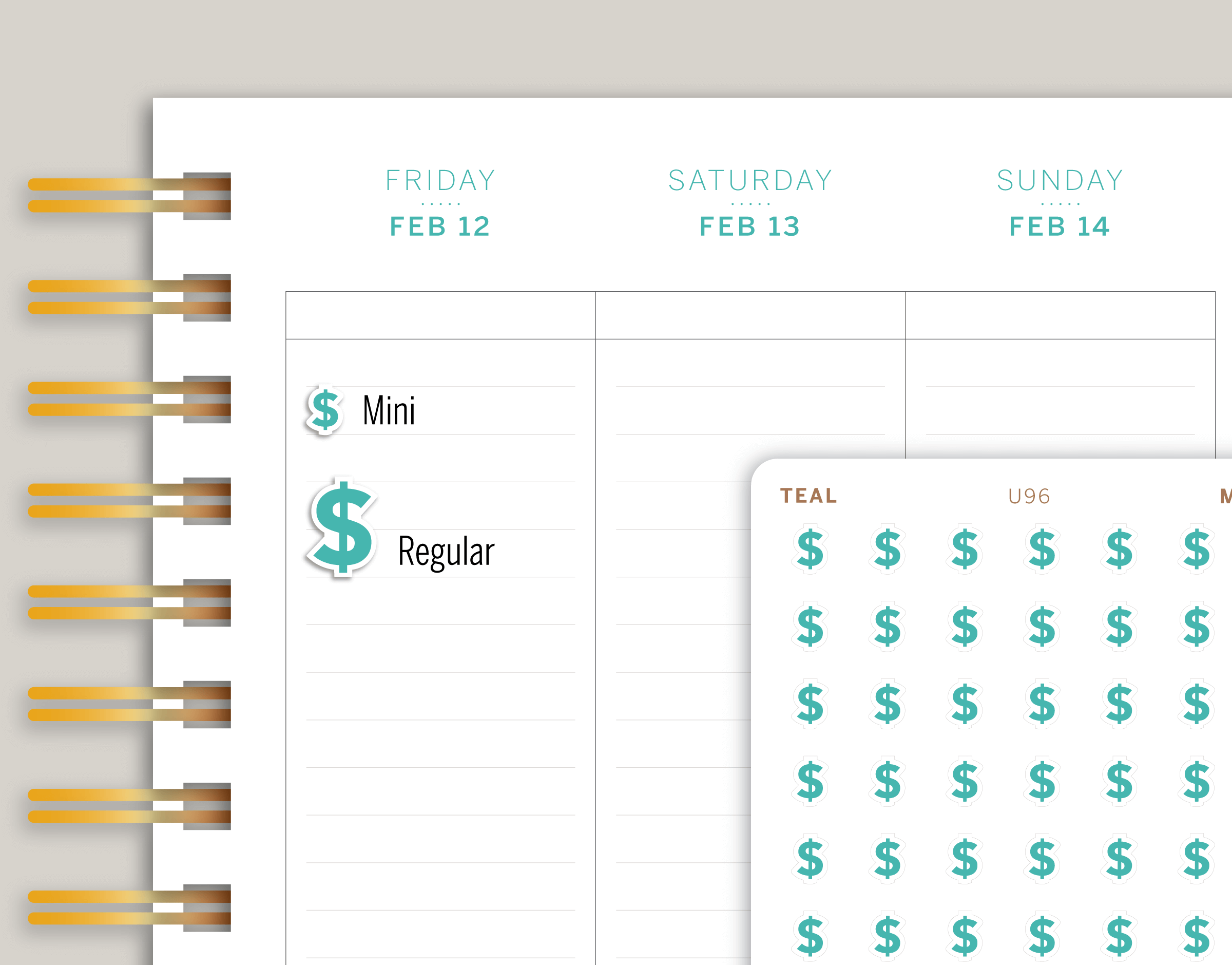 Dollar Sign Icon Planner Sticker for MakseLife Planners cover