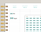 Dumbbell Icon Planner Stickers for MakseLife Planner U73