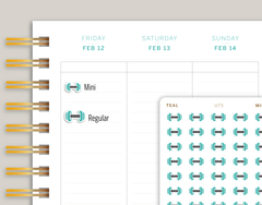 Dumbbell Icon Stickers Makselife Planner Cover