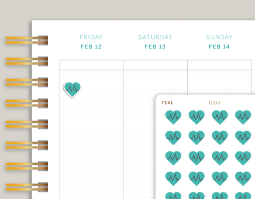 Heart Rate Planner Stickers for MakseLife Planner cover