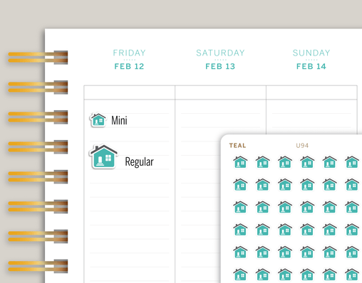 Home Icon Stickers for MakseLife Planner cover