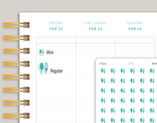 Meal Plan Icon Sticker Makselife Planner Cover